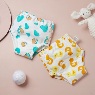 Wholesale training pants baby toilet diaper pants study pants washable six layers 1~3 years old baby cartoon diaper pants