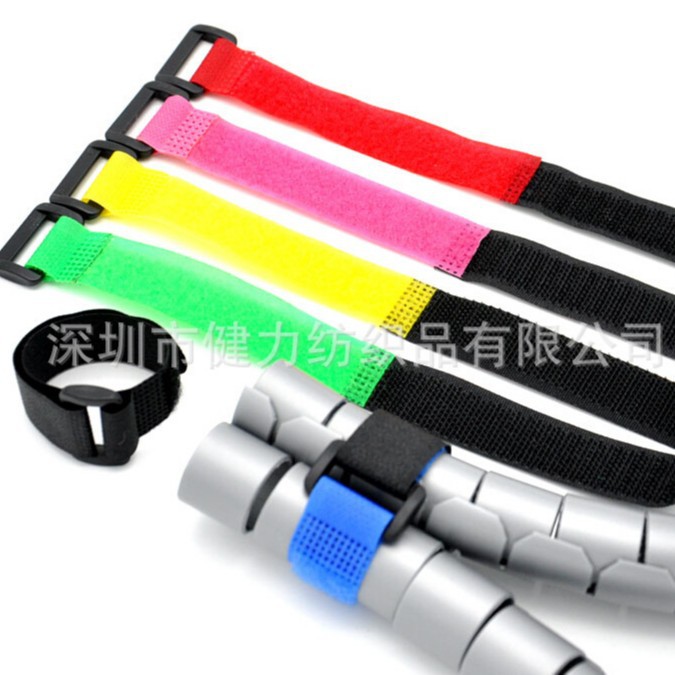 供应尼龙魔术贴扎带  数据线扎带 带扣电源线扎带 电脑理线带