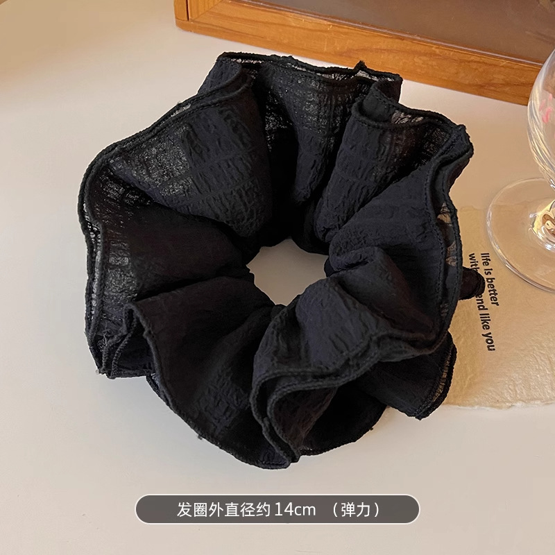 Nuevo anillo de cabello color caramelo super inmortal de cuatro capas de malla de flores de hadas de alta calidad coreana plegado adornos de cabello de cuerda de cabello