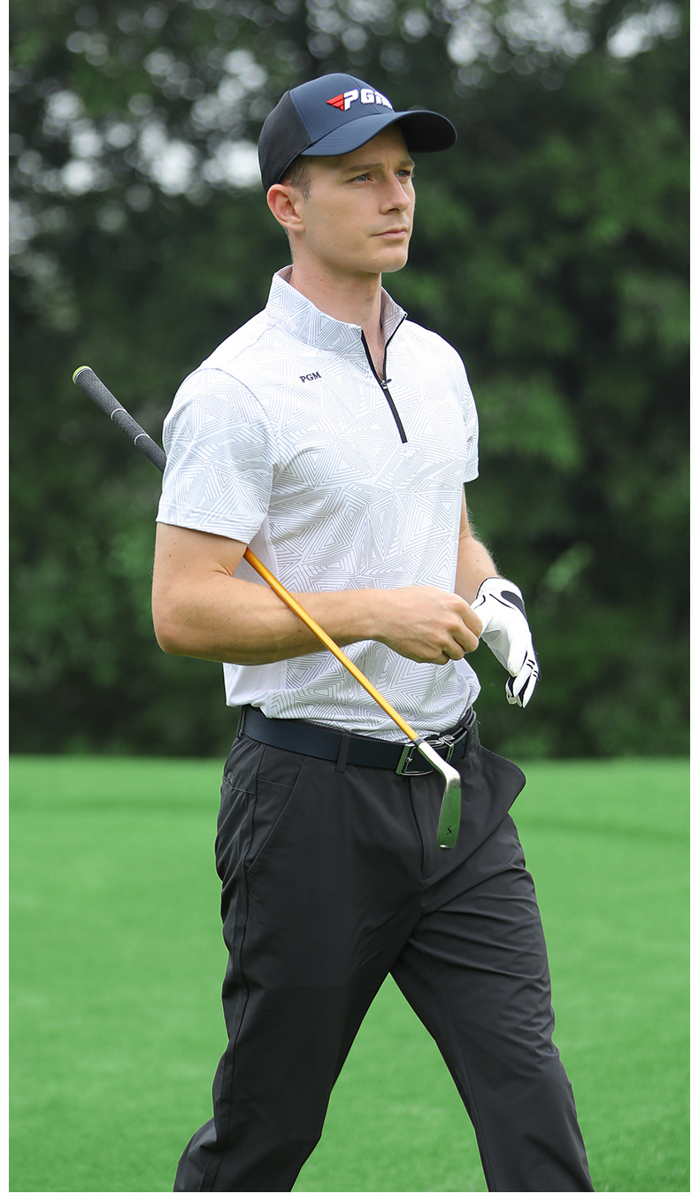 Áo thun nam golf ngắn tay vải thể thao co giãn PGM — YF394 màu trắng, YF394 màu xanh, YF394 Màu Đỏ chi tiết 7