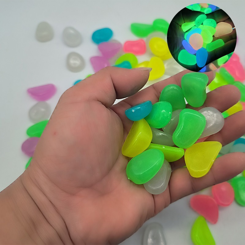 Piedras de cristal de cubo transparente, adornos creativos de bricolaje, cubitos de hielo luminosos, juguetes para niños, piedras luminosas, luminosas de color