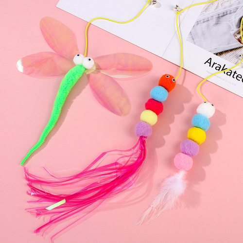 The same type of door-mounted cat toy, self-entertainment and boredom relief, cat amusing stick, paper caterpillar, hanging cat amusing artifact