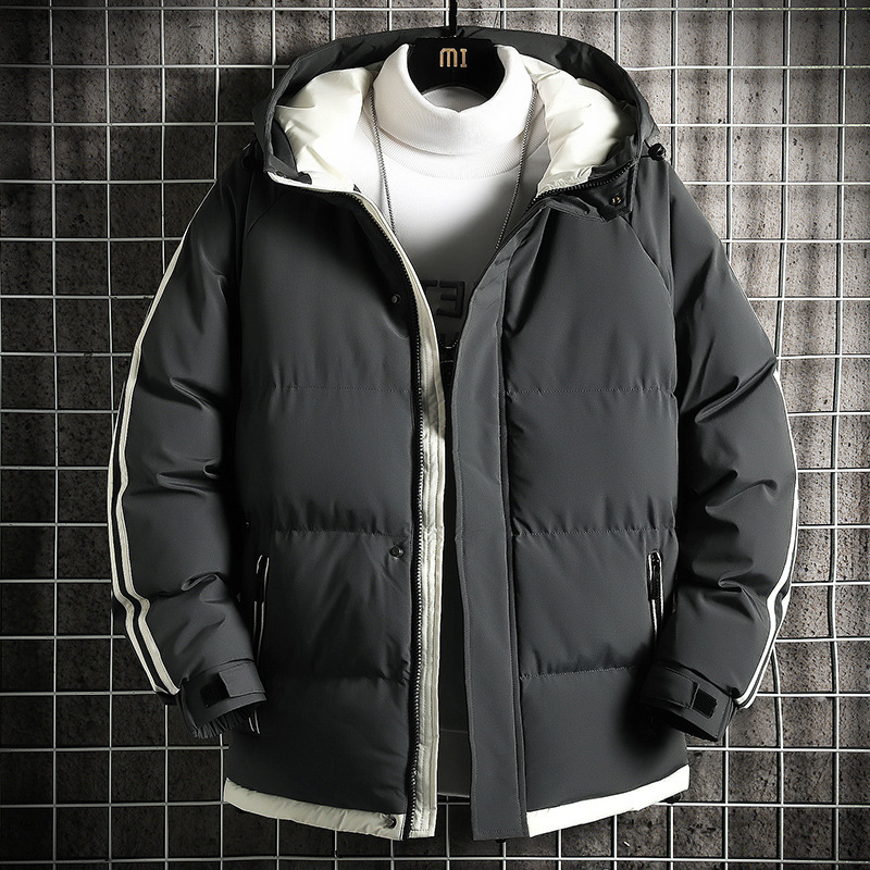 Chaqueta Acolchada con Capucha para Hombre de Poliéster Térmica y Cortavientos para Invierno image 9