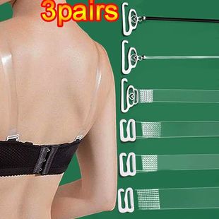 3Pairs Clear Bra Straps Women's Transparent Invisible Detach