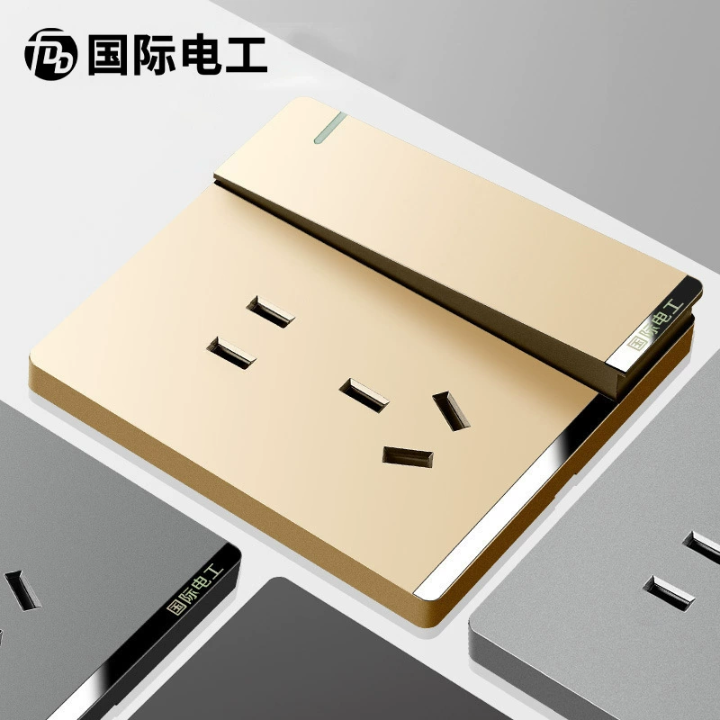Международная панель розетки переключателя электрика 86 Тип настенный источник питания розетка с пятью отверстиями двойной переключатель управления 16A скрытое золото