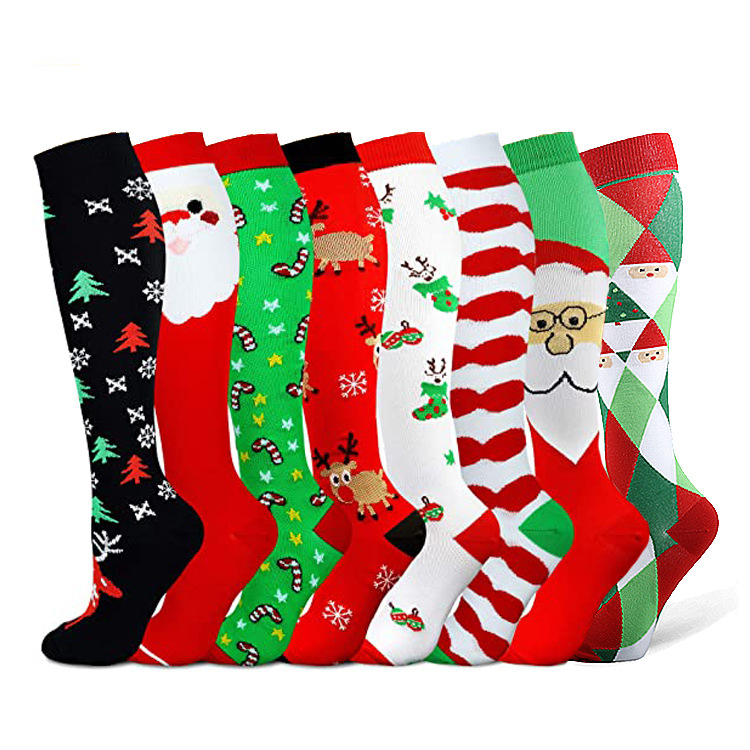 Calcetines de compresión de traje de color mixto exclusivo transfronterizo Calcetines deportivos de comercio exterior Calcetines de becerro Calcetines de compresión deportiva Hombres y mujeres Al por mayor