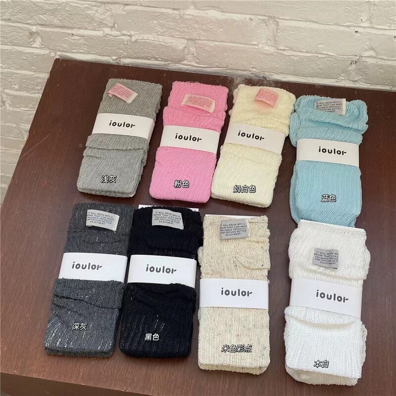 South Korea Dongdaemun Ins Ballet Style Cloth Stacked Stocking Cover Solid Color Hollow Korean Style Summer Mid-tube Leg Cover South Korea Dongdaemun Ins Ballet Style Cloth Stacked Stocking Cover Solid Color Hollow Korean Style Summer Mid-tube Leg Cover