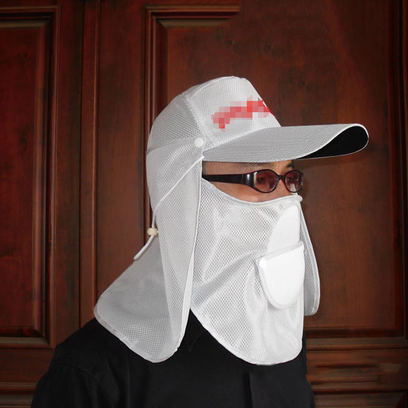 Fishing Hat Sunshade Scarf Mosquito-Proof Breathable Mesh Fabric Sun Protection Japanese Hat Devil Hat Face Protection Baseball Cap Face Covering Hat