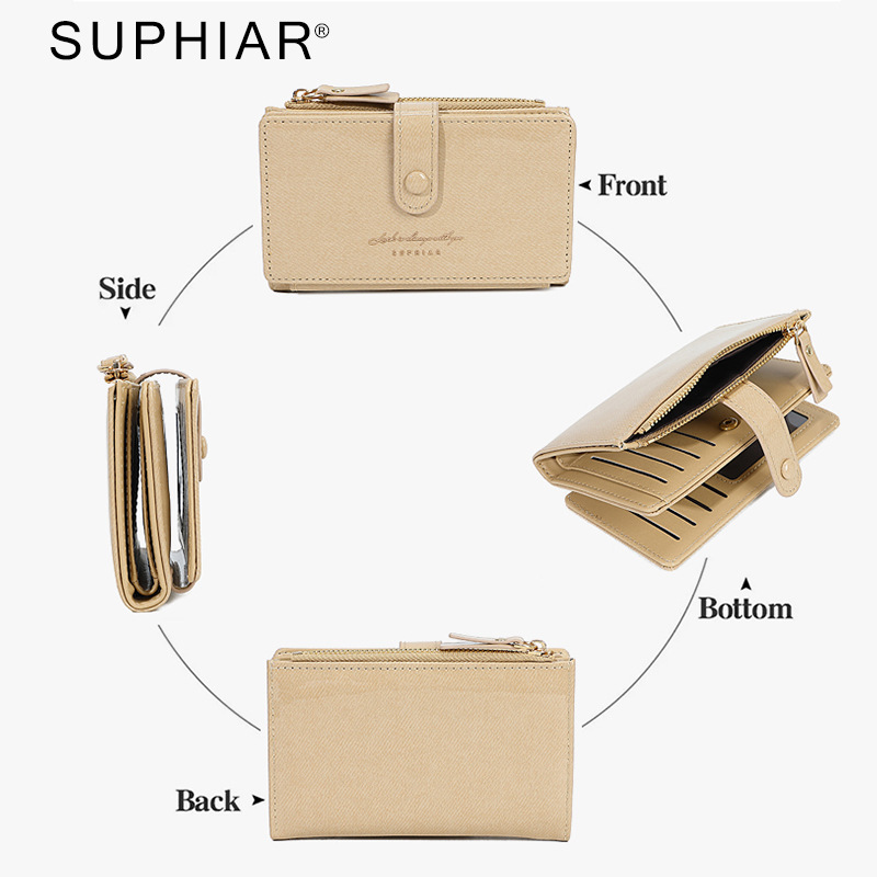 Promoción PU pintado simple medio y largo sureste asiático 20 centavos de cambio bolsa multi tarjeta bolsa de tarjeta en una billetera de mujer