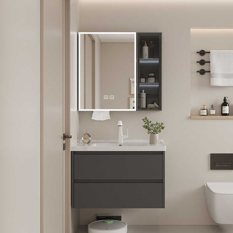 gabinete de baño de aluminio espacio aire crema lavabo de mano gabinete de lavabo combinado lavabo de cerámica integral lavabo lavabo