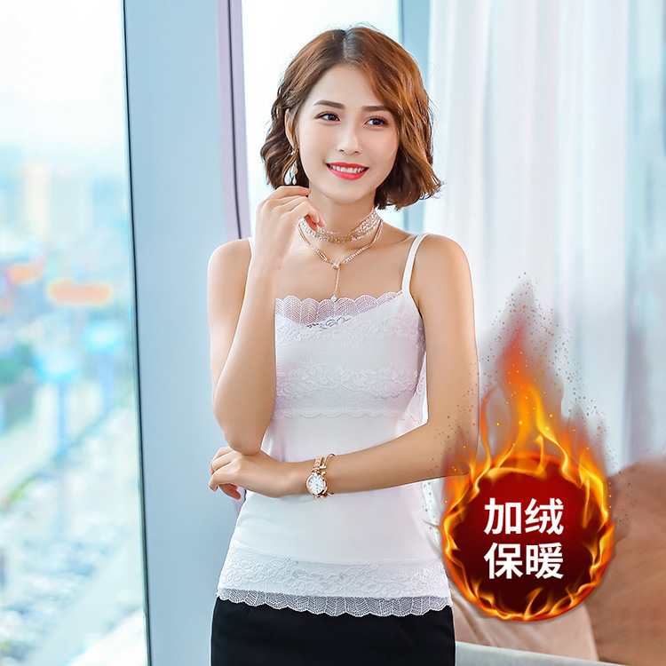 2025秋冬时尚性感V领修身吊带背心女 加厚韩版纸业正装内搭打底衫