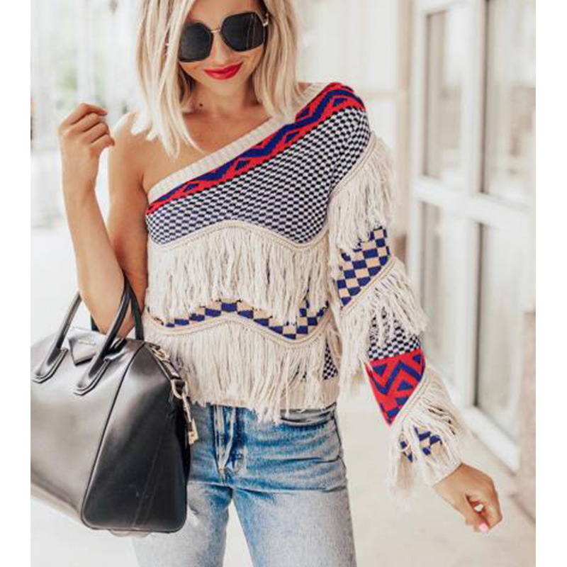 Women's Blouse Blouse Long Sleeve Sweaters & Cardigans Patchwork Hawaiian Stripe display picture 3