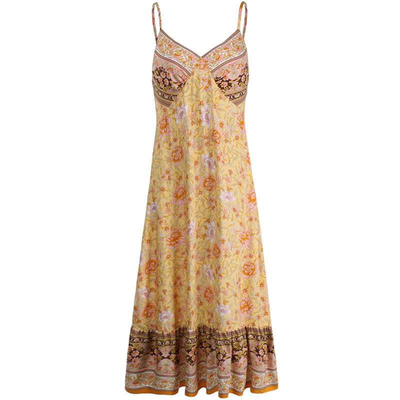 Bohemian Halter Floral A-line Dress NSSA71892