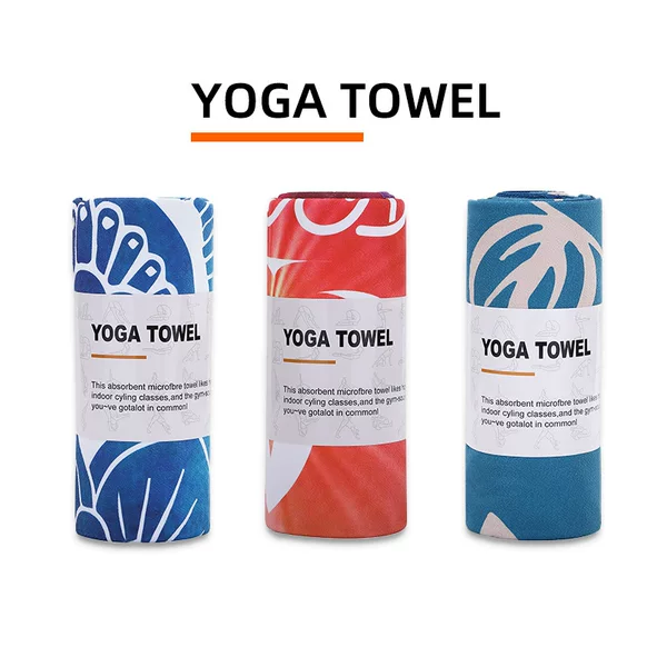 Printed Yoga Mat Towel, Customized Logo, Customized Yoga Towel with Picture and Sample, Yogatowel Non-Slip Towel
