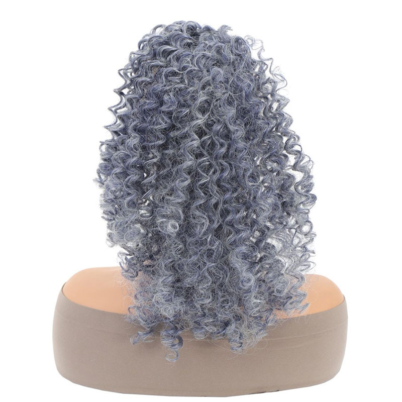 Perucas de comercio exterior de cola de caballo femenina cuerda de dibujo de caballo africana pequeña cabeza explosiva esponjosa fibra química de cola de caballo corta peruca cola de caballo al por mayor