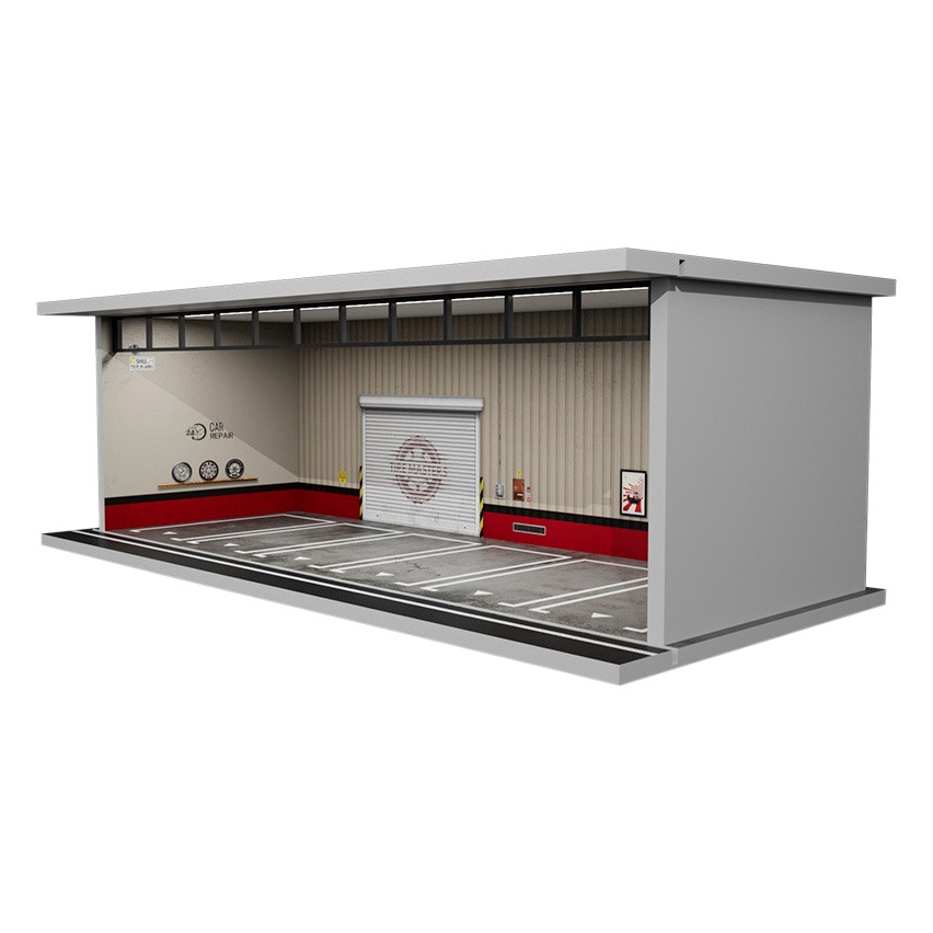 Estacionamiento modelo Escena 1:64 simulación aleación coche modelo juguete garaje almacenamiento a prueba de polvo adornos comercio exterior