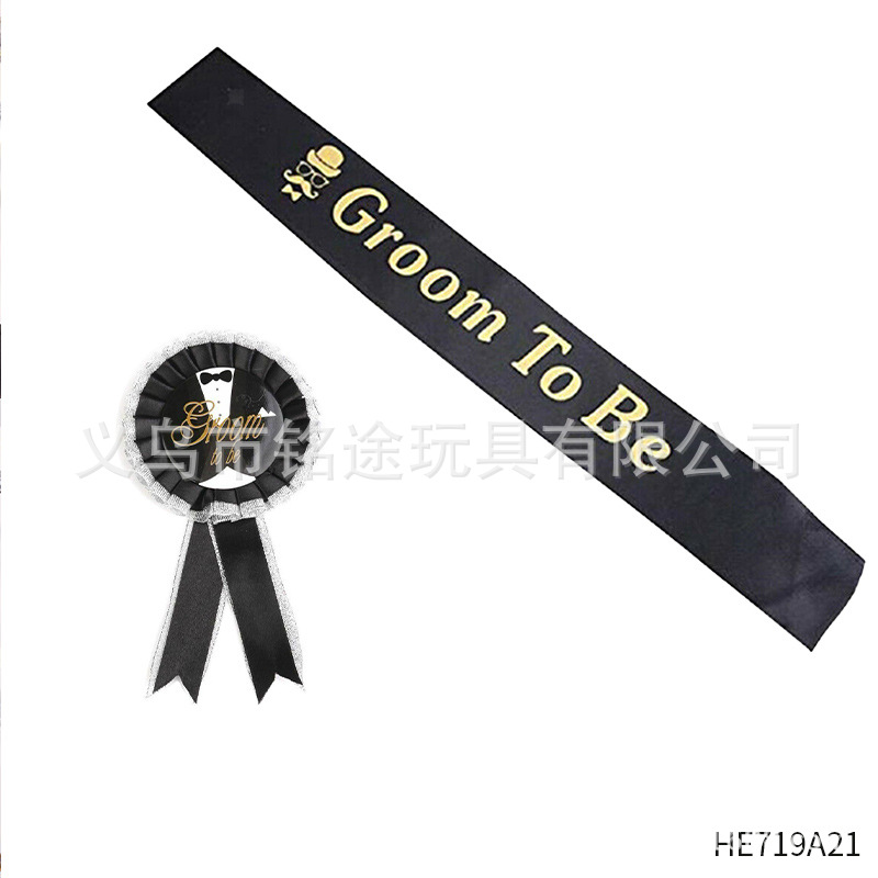 Novia/novio a ser nupcial hombro Correa etiqueta cinturón bronceado europeo y americano solo partido decoración insignia traje