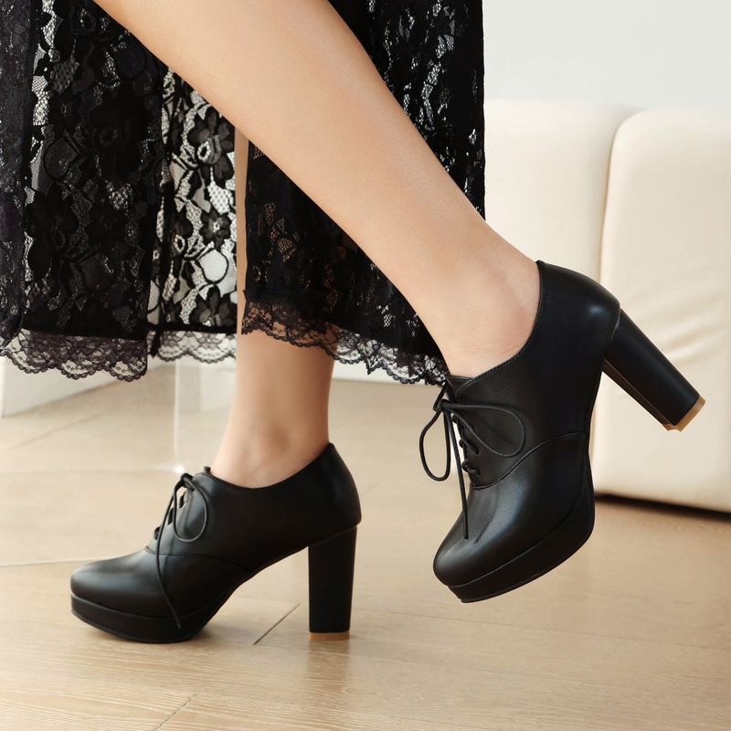 Retro British-Style High-Heeled Platform Shoes for Women, Handmade Washed Leather Lace-Up Mary Jane Shoes, Height-Increasing Loafers Retro British-Style High-Heeled Platform Shoes for Women, Handmade Washed Leather Lace-Up Mary Jane Shoes, Height-Increasing Loafers