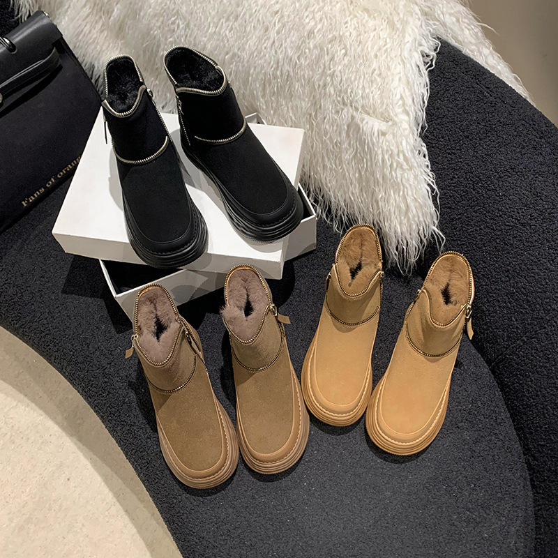 2023 Winter New Thick Bottom Plush and Thick Warmth Northeast Cotton Boots_voghion.com