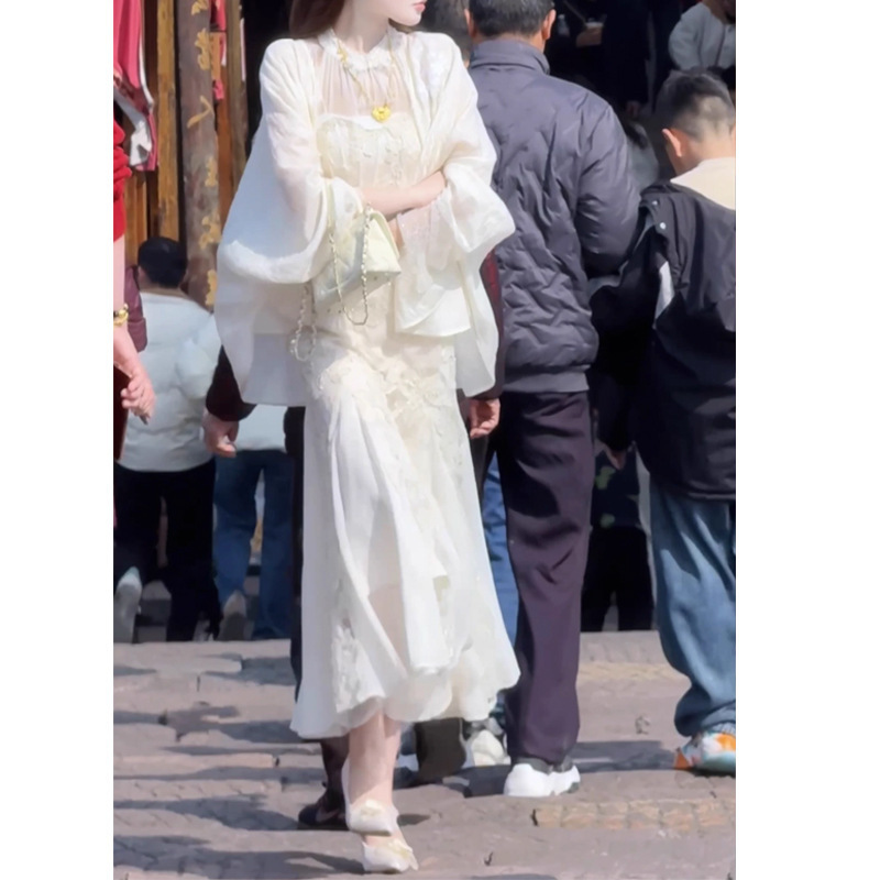 《难哄》白月光 气质手工盘花旗袍套装新中式国风连衣裙仙女系列|undefined