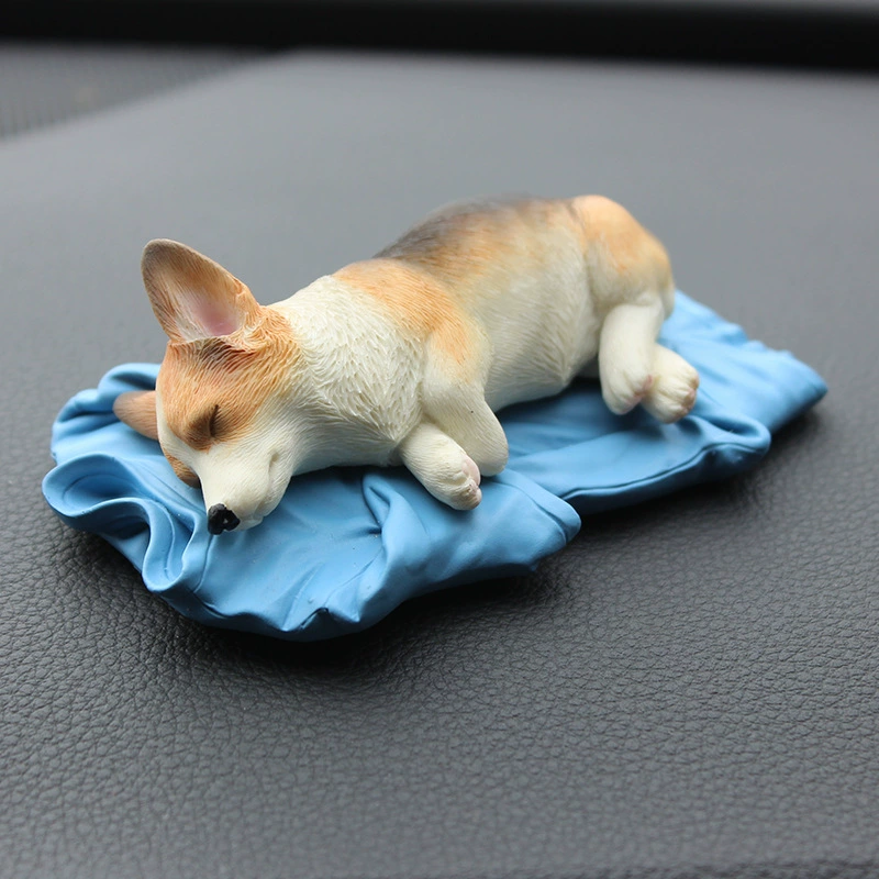 Украшения для автомобиля корги, милая искусственная модель щенка, украшения для салона автомобиля ручной работы, кукла Lucky Dog