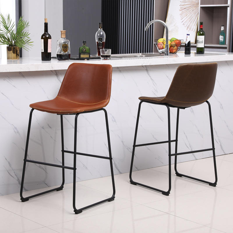 Silla de bar casera nórdica alta silla de bar respaldada alta recepción silla elevadora image 5