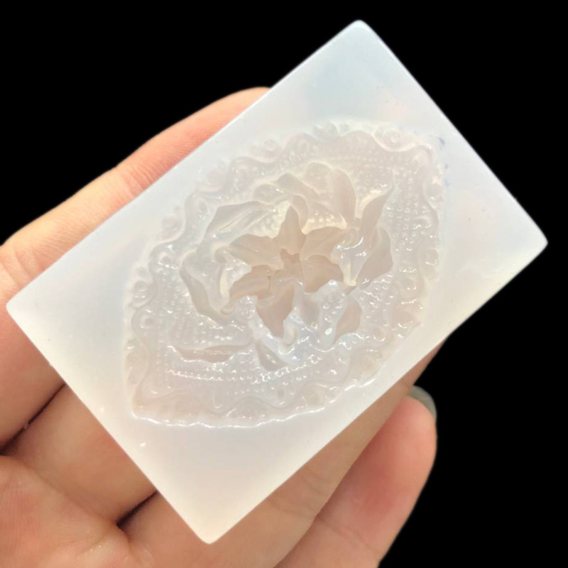 Espejo epoxi molde pequeña flor DIY vintage tocado molde antiguo estilo horquilla flor Rosa accesorios molde decorativo