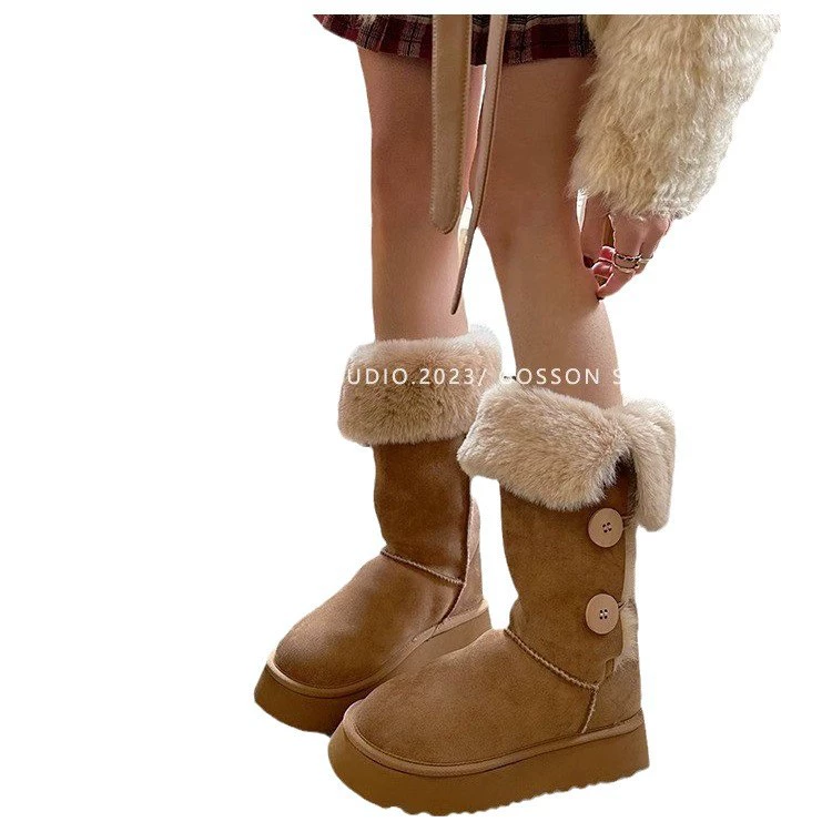 Keep warm non-slip low boots, 2024 years, mid-length