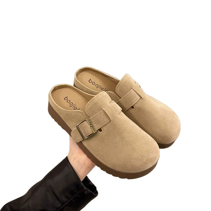 Женские ботинки Birkenstock на толстой подошве для верхней одежды 2025 года: лето, осень и зима, новый стиль, ленивые одноногие Birkenstock полуподошвки