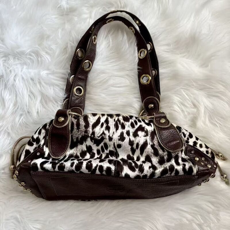 26 New Model Maillard Leopard Print Vintage Underarm Bag Y2K Western Hot Girl Single Shoulder Commuting Tote Bag for Women