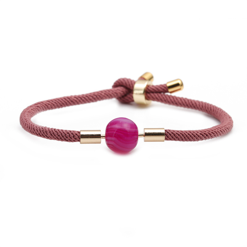 Europeo y americano transfronterizo color retráctil ajustable cuerda básica pulsera 10mm perlas rojo Milán cuerda DIY pulsera