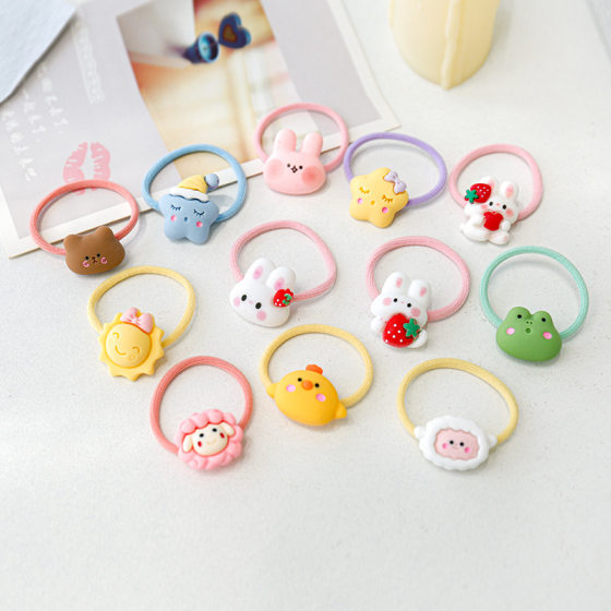 Children's rubber band Girls cartoon animal hair braid hair rope high elasticity not easy to break baby cute small hair ring