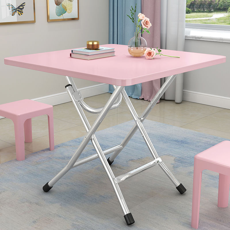 Folding dining table, simple home use, suitable for dormitories and rental apartments, rectangular table for eating, writing, and setting up stalls, portable small square table Folding dining table, simple home use, suitable for dormitories and rental apartments, rectangular table for eating, writing, and setting up stalls, portable small square table