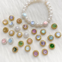 18k����ɫ�Ƕؐ���ʯ�A���U�յ�̸и���ɢ��diy�ֹ��������