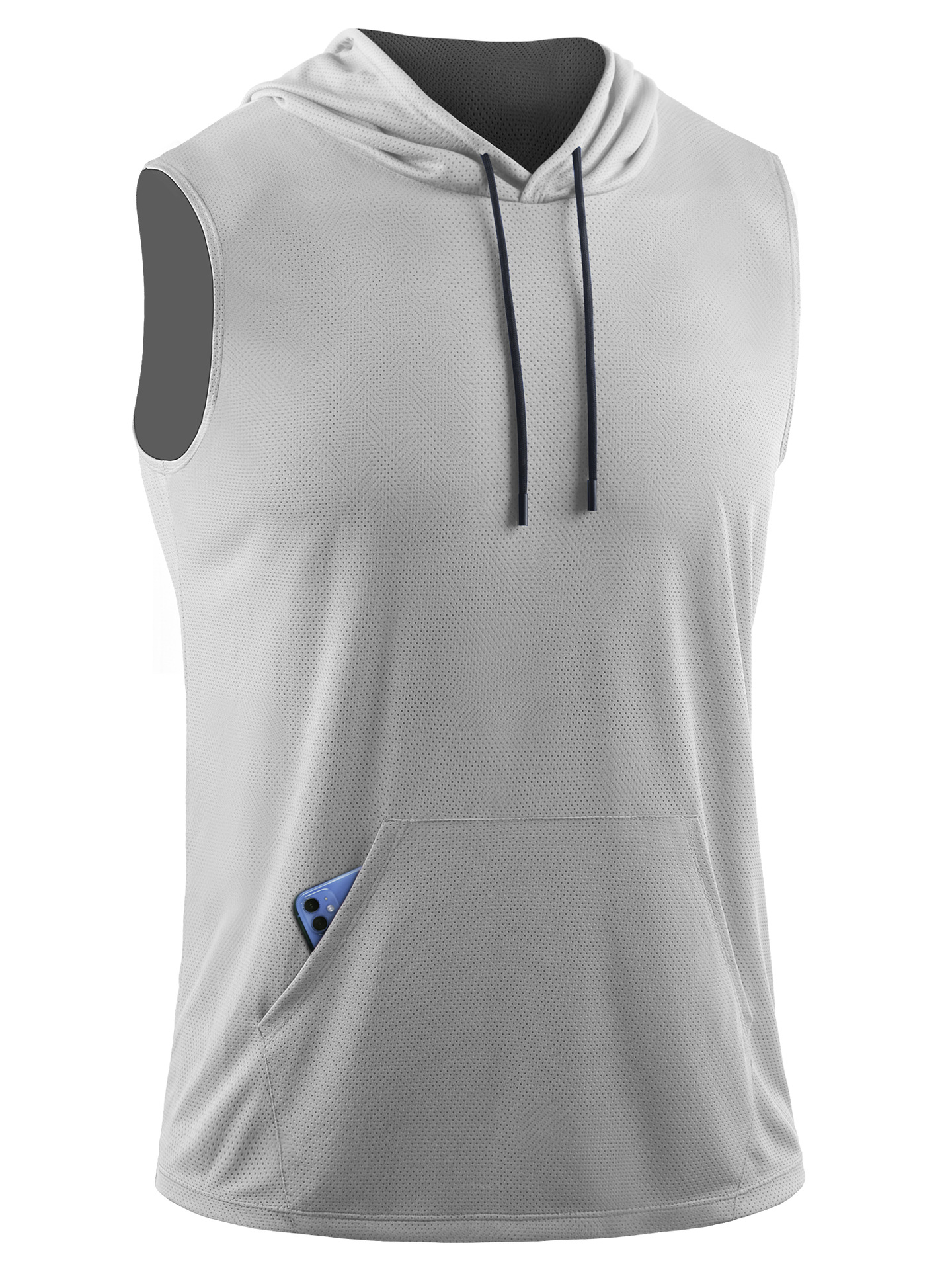 Chaleco deportivo para yoga al aire libre, de secado rápido, transpirable, con capucha y bolsillo, ropa de fitness, top sin mangas para correr maratones