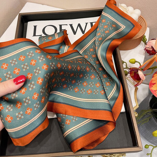 Universal silk summer long double-sided scarf