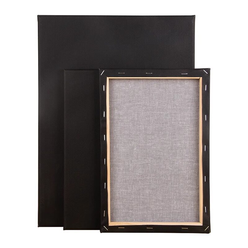 Suministro directo de fábrica material de pintura Marco de imagen de estilo europeo óleo pintura marco puro negro lienzo 280g puro algodón puro madera acrílico revestimiento