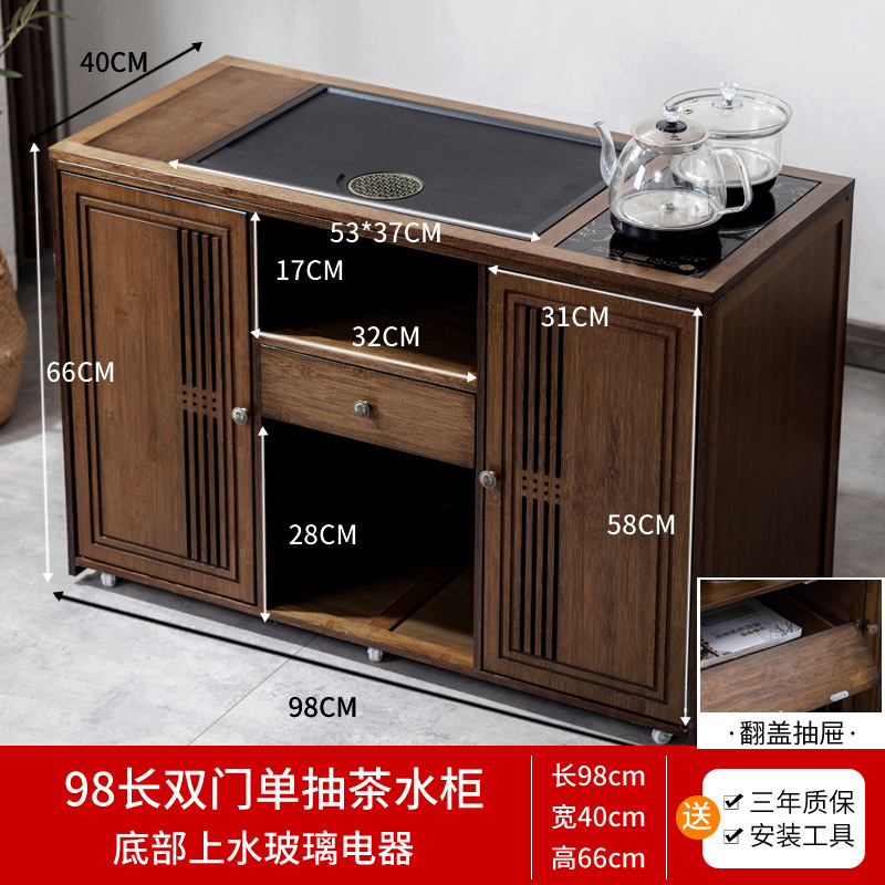 [100CM 모델] 블랙 골드 스톤 플레이트 + 하단 콘센트 전기 제품