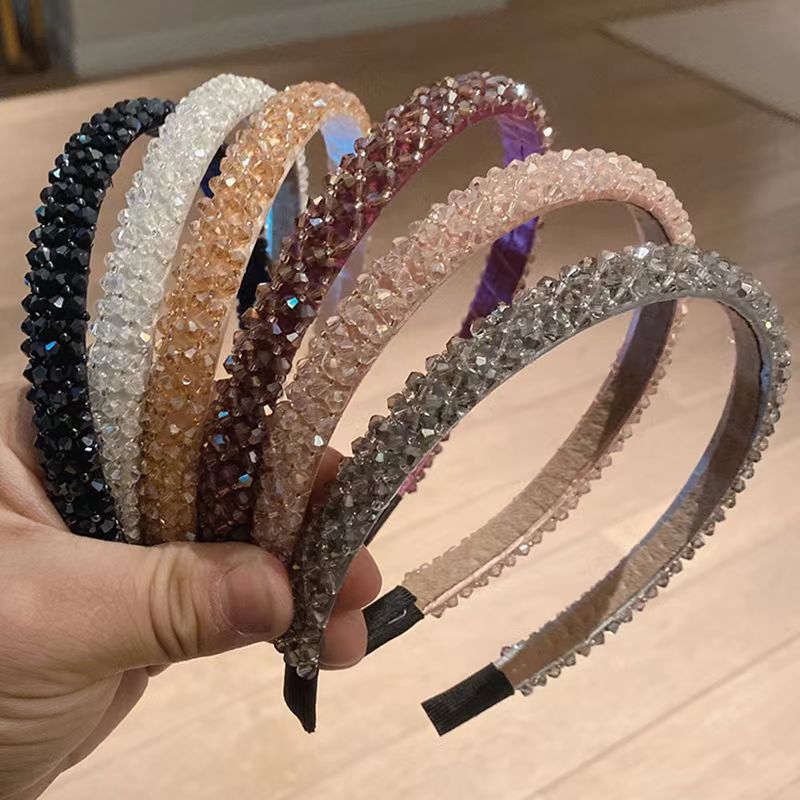 Korean Style Women's Crystal Headband Headband Hair Clip Sweet Elegant Wide-brimmed Water Diamond Diamond High-end Simple Non-slip Fairy