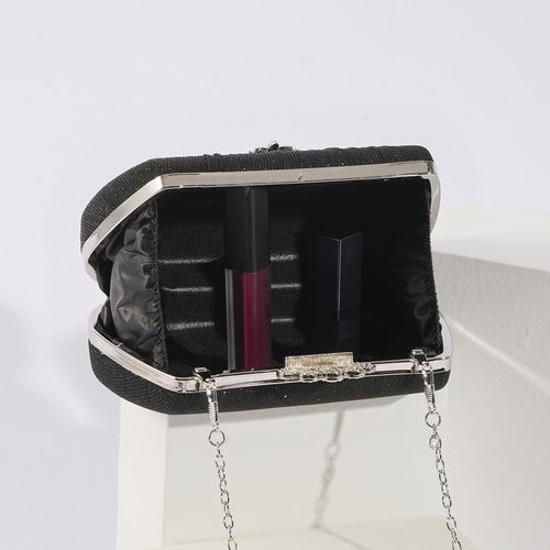 European and American fashion handheld dinner bag pleated wedding party shoulder bag diamond diamond flower retro ladies clutch bag