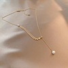Sexy necklace from pearl, chain for key bag , accessory, Korean style, simple and elegant design, internet celebrity