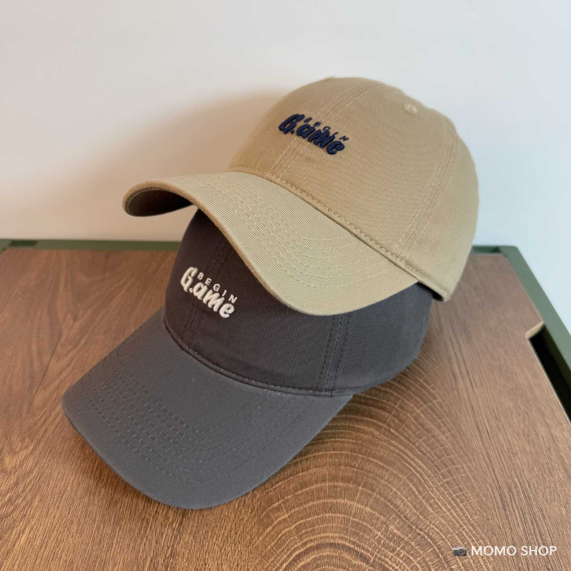 Nueva gorra de béisbol de algodón bordado GAME lavable con agua para hombres y mujeres de moda coreana versátil sombrero de boca de pato para mostrar la cara pequeña