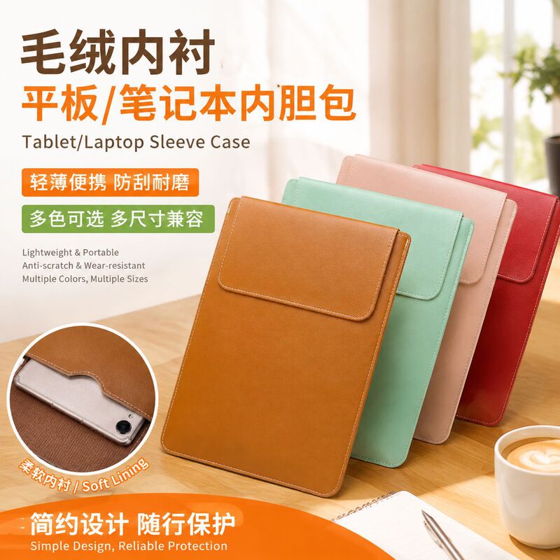 13inch PU solid color tablet laptop sleeve, stylish and simple, with stitched seams, protective cover, wholesale available, can add logo 13inch PU solid color tablet laptop sleeve, stylish and simple, with stitched seams, protective cover, wholesale available, can add logo
