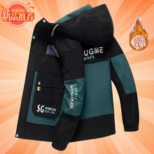 2024冬季男士夹克外套加绒加厚棉衣宽松一件过冬连帽单门禁帅工装