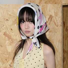 原创y2k波点星星方巾丝巾女辣妹音乐节装饰搭配头巾春夏季领巾韩