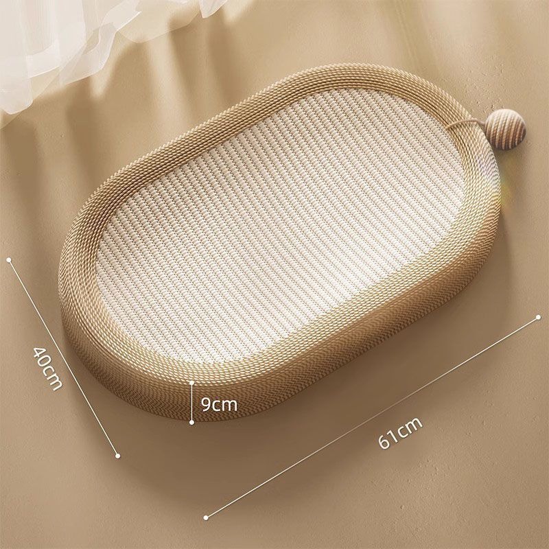 Sisal gato rascarse integrado tablero de arena para gatos resistente al desgaste anti-chip garra de gato resistente a los arañazos placa cuenca gato rascarse tablero oval gato pulido garra