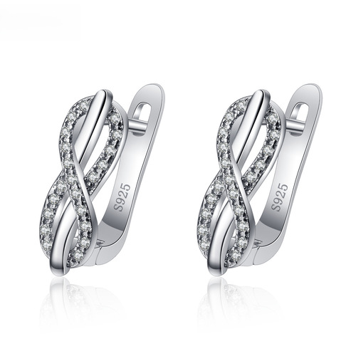 European and American earrings, versatile cross-border ear studs, personalized earrings, diamond-studded zirconia earrings wholesale exquisite earrings for women 