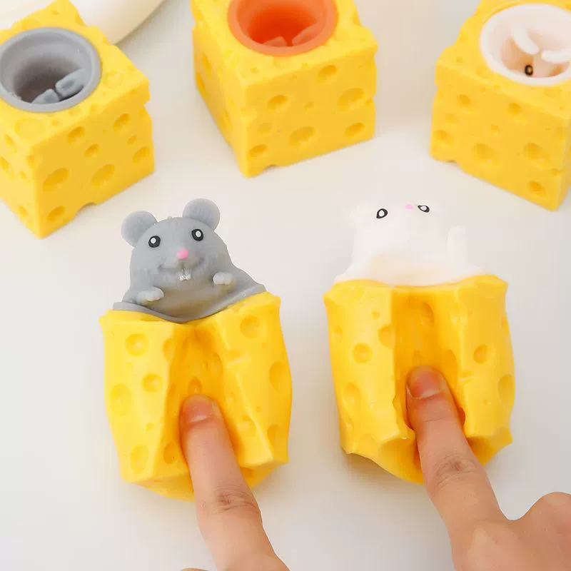 Антистресс игрушка Slime «Суслик» в сыре, мягкая сквиши мышка, снятие стресса 6×4 см