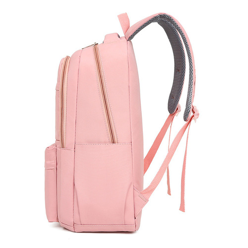 新款简约纯色双肩包大容量防泼水初中高中学生书包15.6寸旅行背包