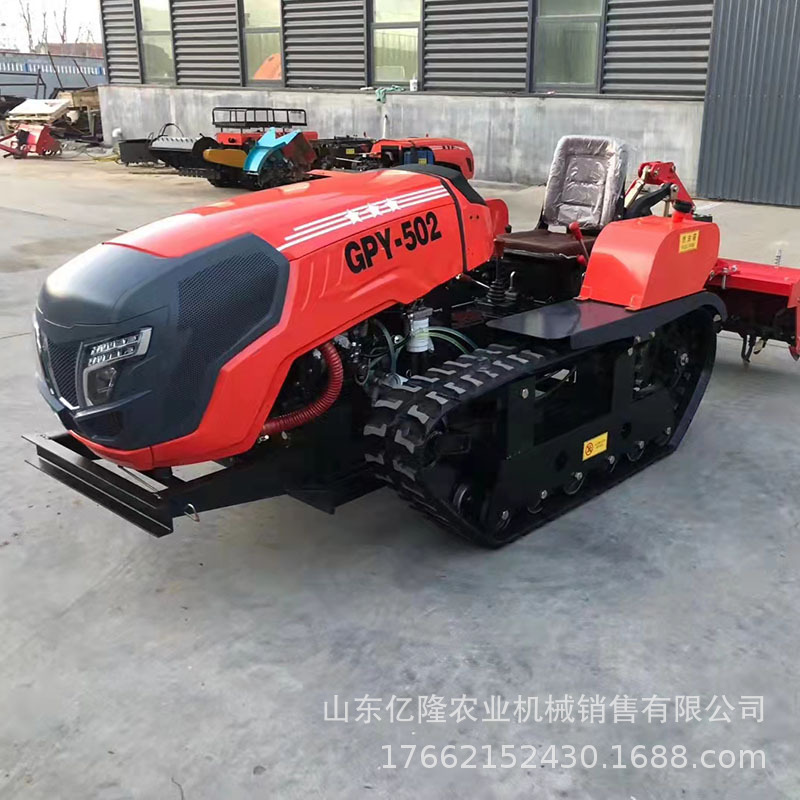 四川水旱两用履带旋耕机 50马力履带式拖拉机 农用开沟犁地机